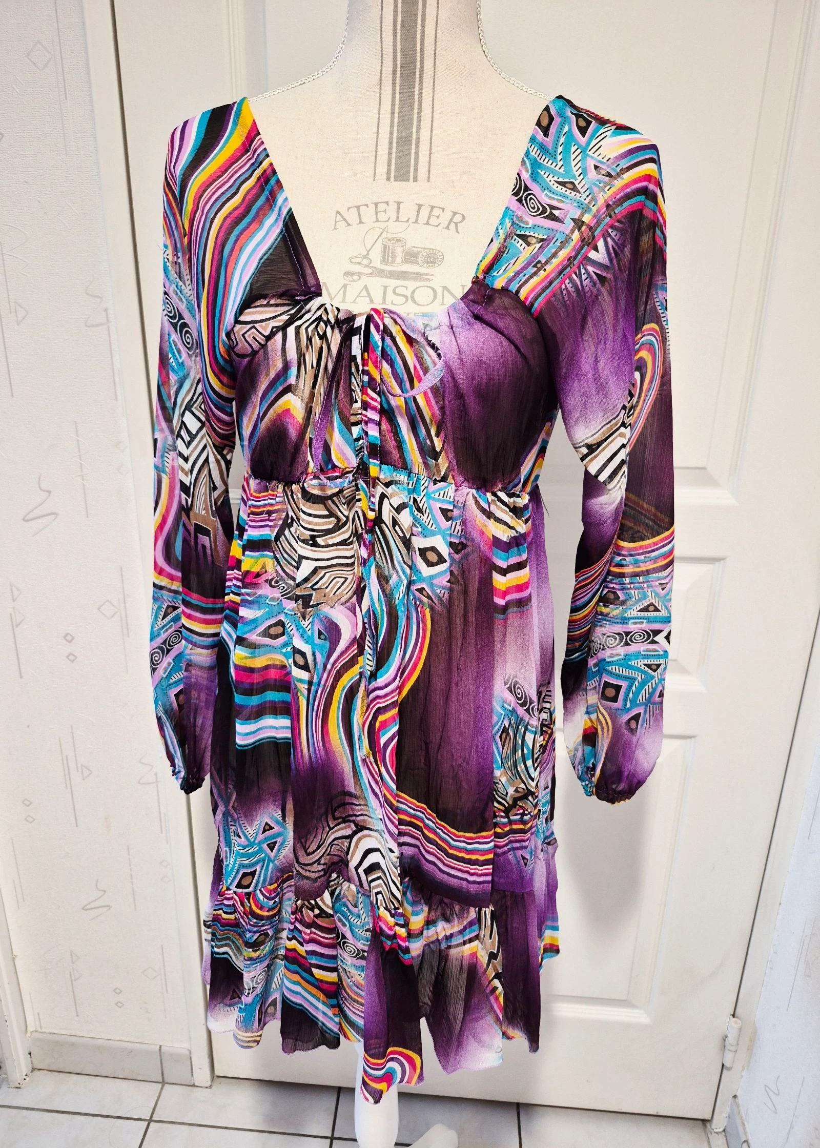 Colorful bohemian sheer dress - One size fits all – photo 2